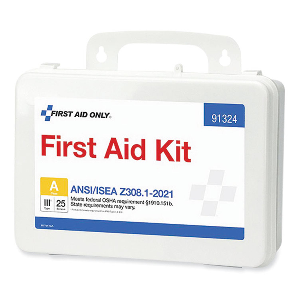 FIRST AID ONLY, INC. 91324 ANSI 2021 First Aid Kit for 25 People, 94 Pieces, Plastic Case