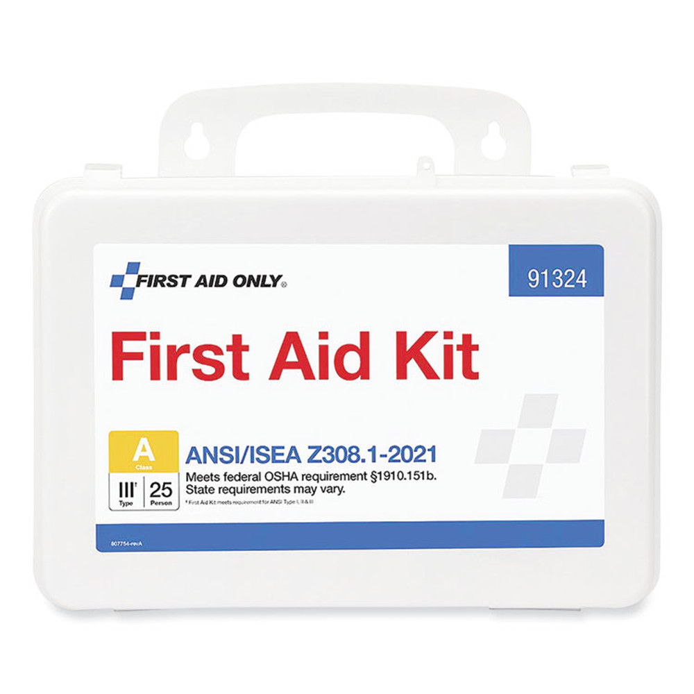 FIRST AID ONLY, INC. 91324 ANSI 2021 First Aid Kit for 25 People, 94 Pieces, Plastic Case