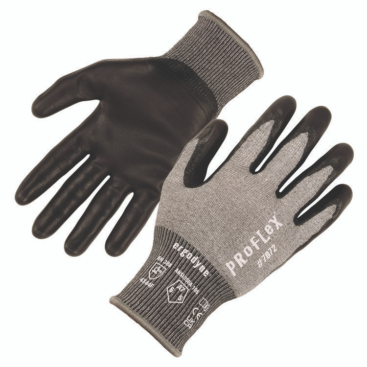 TENACIOUS HOLDINGS, INC. ergodyne® 10311 ProFlex 7072 ANSI A7 Nitrile-Coated CR Gloves, EN388: 4X44F, 7" Long, X-Small, Gray, Pair