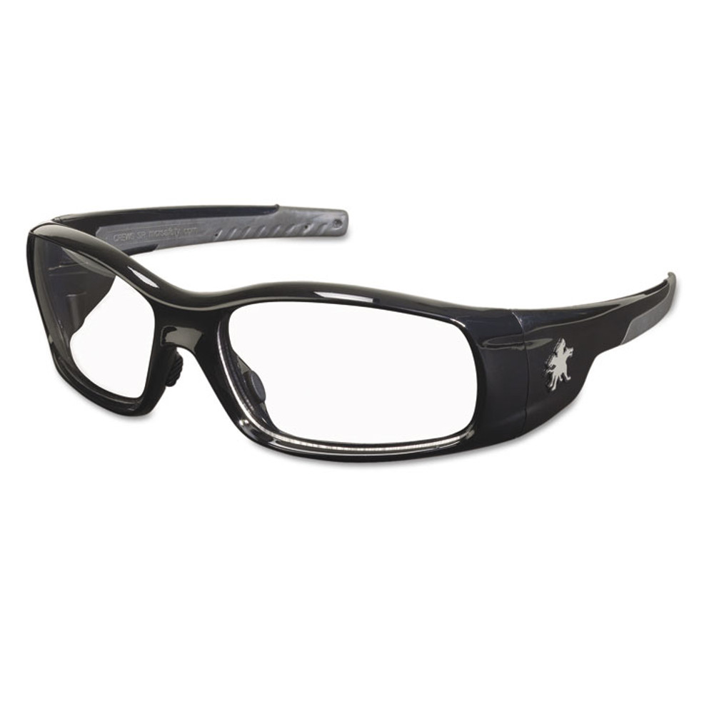 MCR SAFETY SR110 Swagger Safety Glasses, Black Frame, Clear Lens