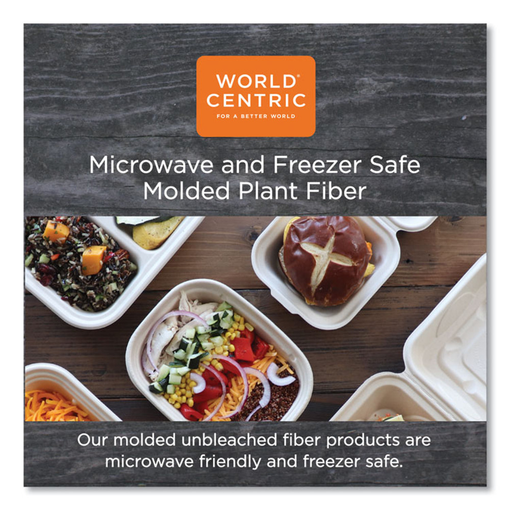 WORLD CENTRIC BBSC8NLFP Fiber Bowls, 8 oz, 4.5" Diameter x 1.8" h, Natural, Paper, 1,000/Carton