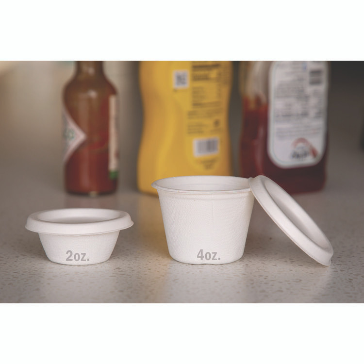 ECO-PRODUCTS,INC. EP-SPC2 Molded Fiber Portion Cups, 2 oz, Sugarcane, White, 2,500/Carton
