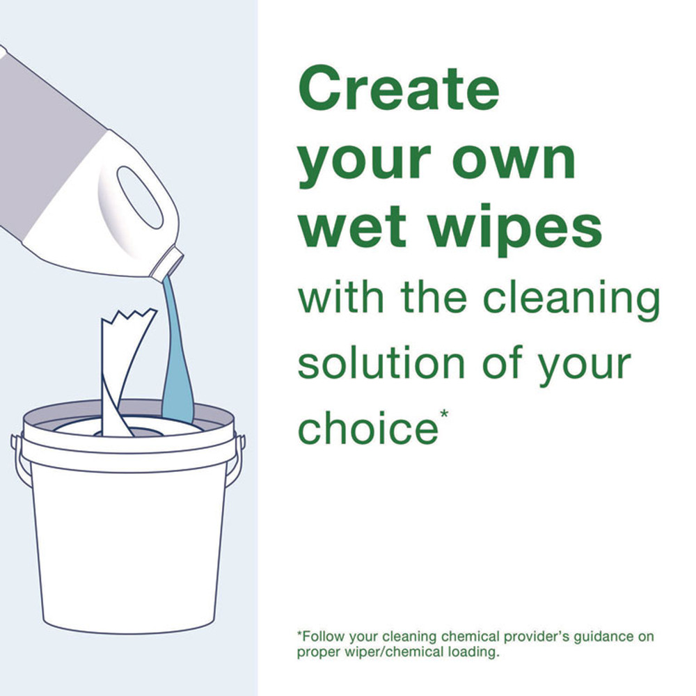 SCA TISSUE Tork® 192841 Everwipe by Tork Chem-Ready Wiping Rolls, 1-Ply, 12 x 12, White, 90 Sheets, 6 Rolls/Carton