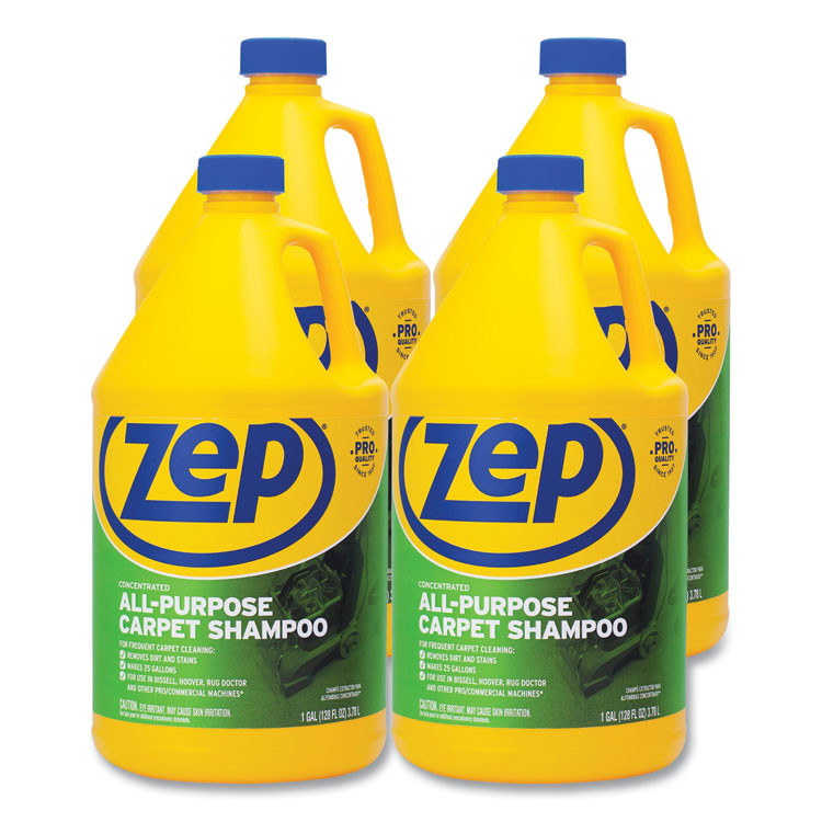 ZEP INC. Commercial® ZUCEC128CT Concentrated All-Purpose Carpet Shampoo, Unscented, 1 gal, 4/Carton
