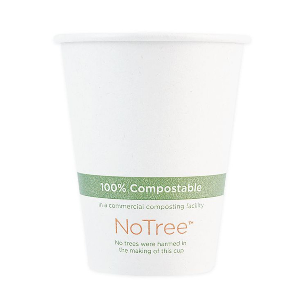 WORLD CENTRIC CUSU8 NoTree Paper Hot Cups, 8 oz, Natural, 1,000/Carton