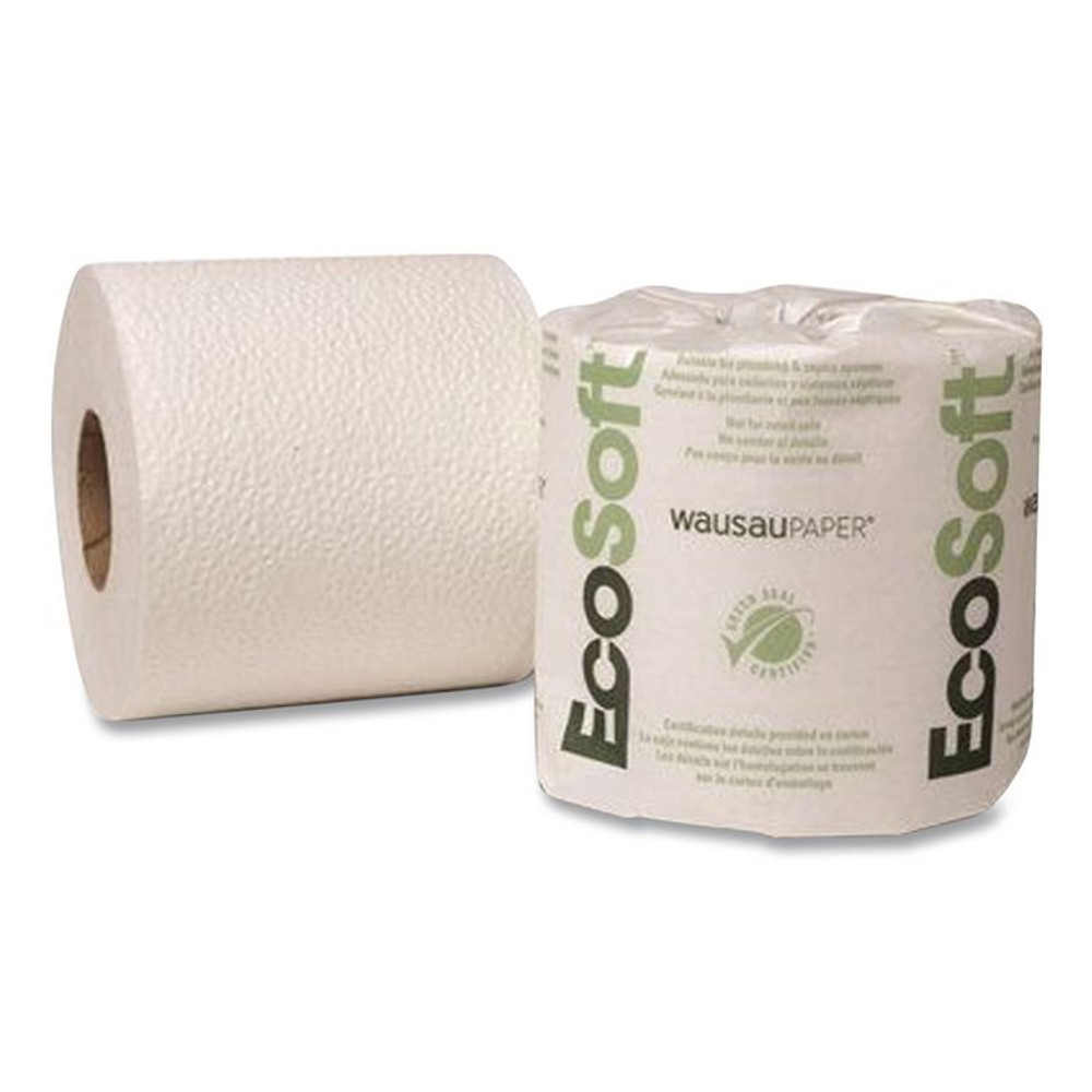 AMERICAN PAPER CONVERTING Eco Green® EB1240 Recycled One-Ply Standard Bathroom Tissue, Septic Safe, White, 1,200 Sheets/Roll, 80 Rolls/Carton