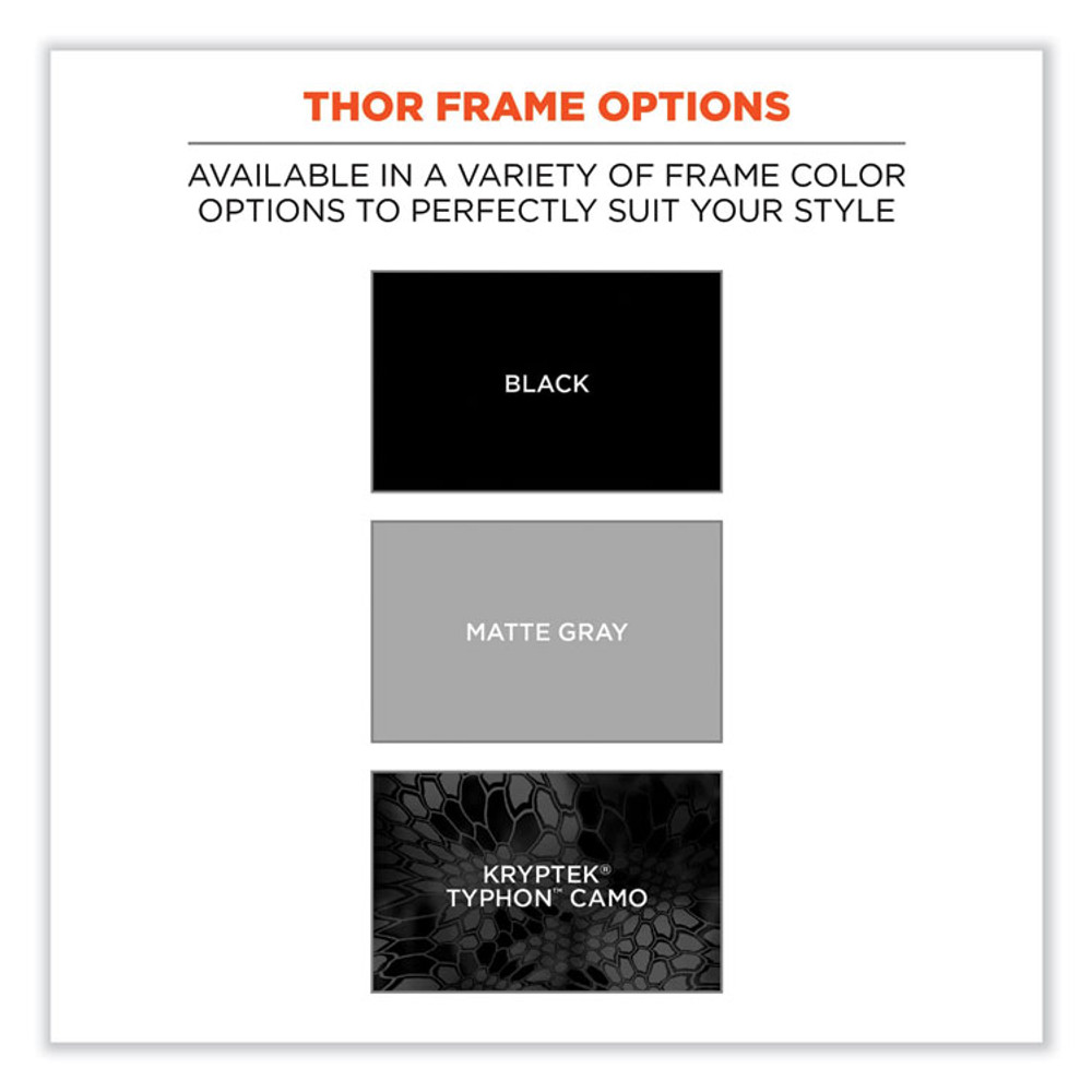 TENACIOUS HOLDINGS, INC. ergodyne® 51003 Skullerz Thor Safety Glasses, Black Nylon Impact Frame, Anti-Fog Clear Polycarbonate Lens
