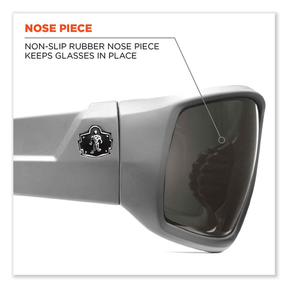 TENACIOUS HOLDINGS, INC. ergodyne® 50131 Skullerz Odin Safety Glasses, Matte Gray Nylon Impact Frame, Polarized Smoke Polycarbonate Lens