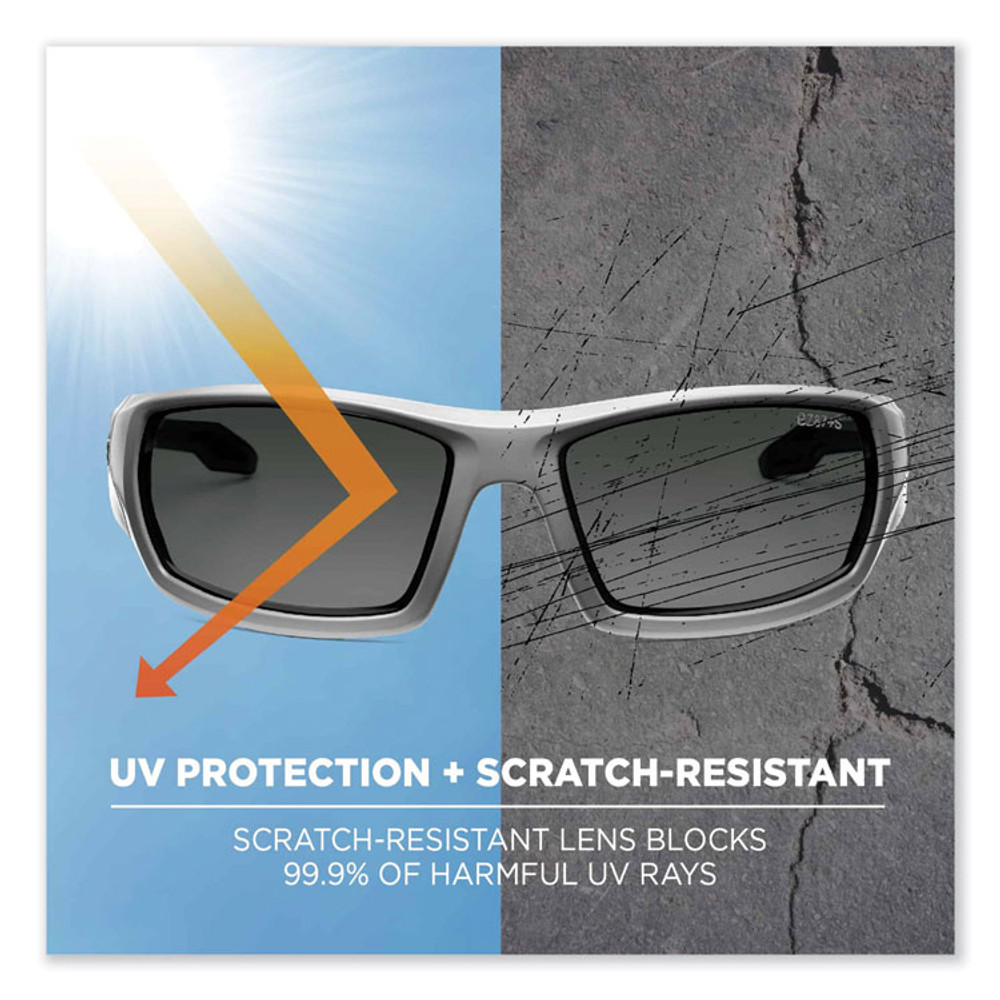TENACIOUS HOLDINGS, INC. ergodyne® 50131 Skullerz Odin Safety Glasses, Matte Gray Nylon Impact Frame, Polarized Smoke Polycarbonate Lens