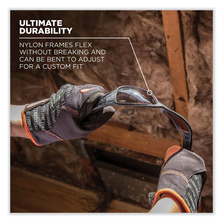 TENACIOUS HOLDINGS, INC. ergodyne® 52021 Skullerz Dagr Safety Glasses, Black Nylon Impact Frame, Polarized Copper Polycarbonate Lens