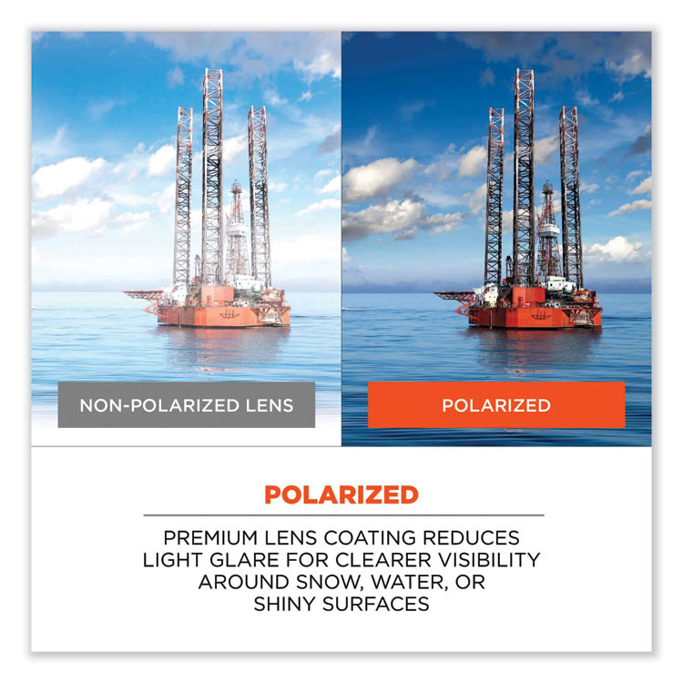 TENACIOUS HOLDINGS, INC. ergodyne® 52021 Skullerz Dagr Safety Glasses, Black Nylon Impact Frame, Polarized Copper Polycarbonate Lens