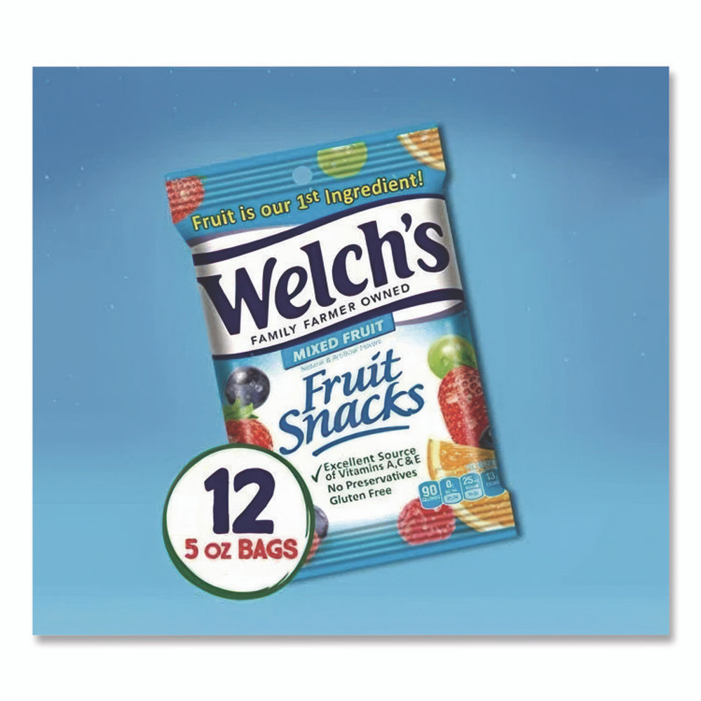DR PEPPER SNAPPLE GROUP, INC. Welch's® PIM05098 Fruit Snacks, Mixed Fruit, 5 oz Pouch, 12/Carton