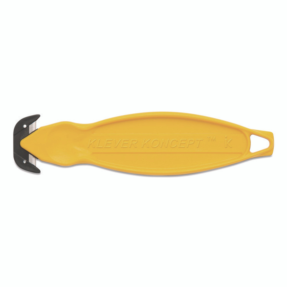 KLEVER INNOVATIONS Koncept™ KCJ2Y Safety Cutter, 5.75" Plastic Handle, Yellow, 10/Pack