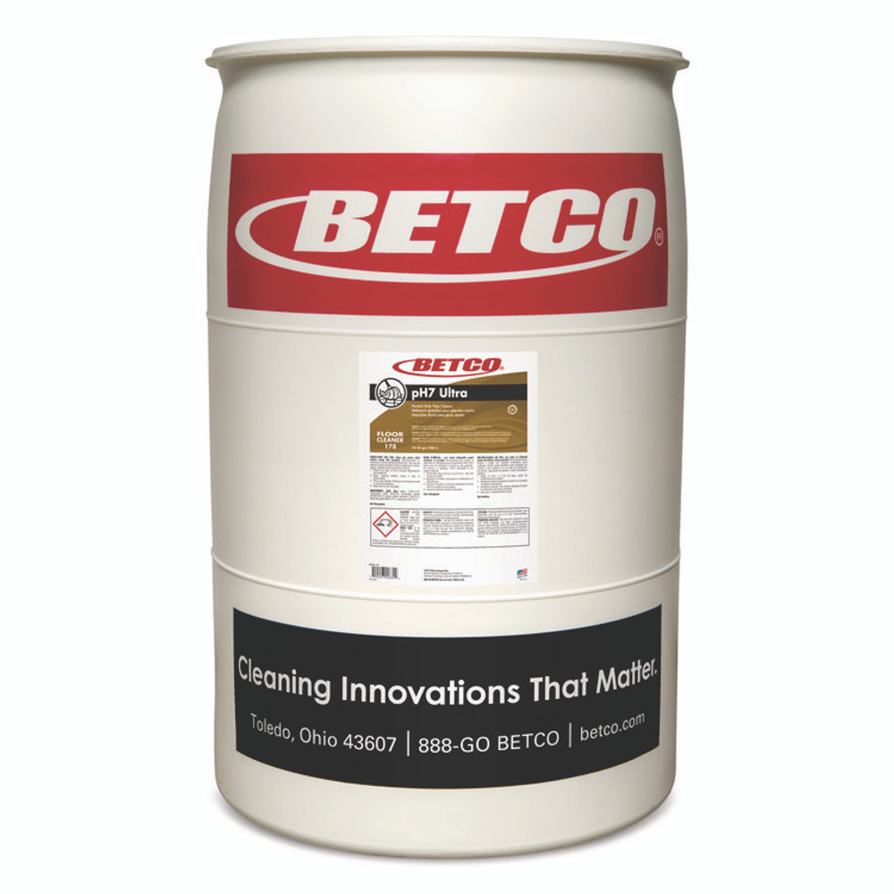 BETCO CORPORATION 1785500 pH7 Ultra Floor Cleaner, Lemon Scent, 55 gal Drum