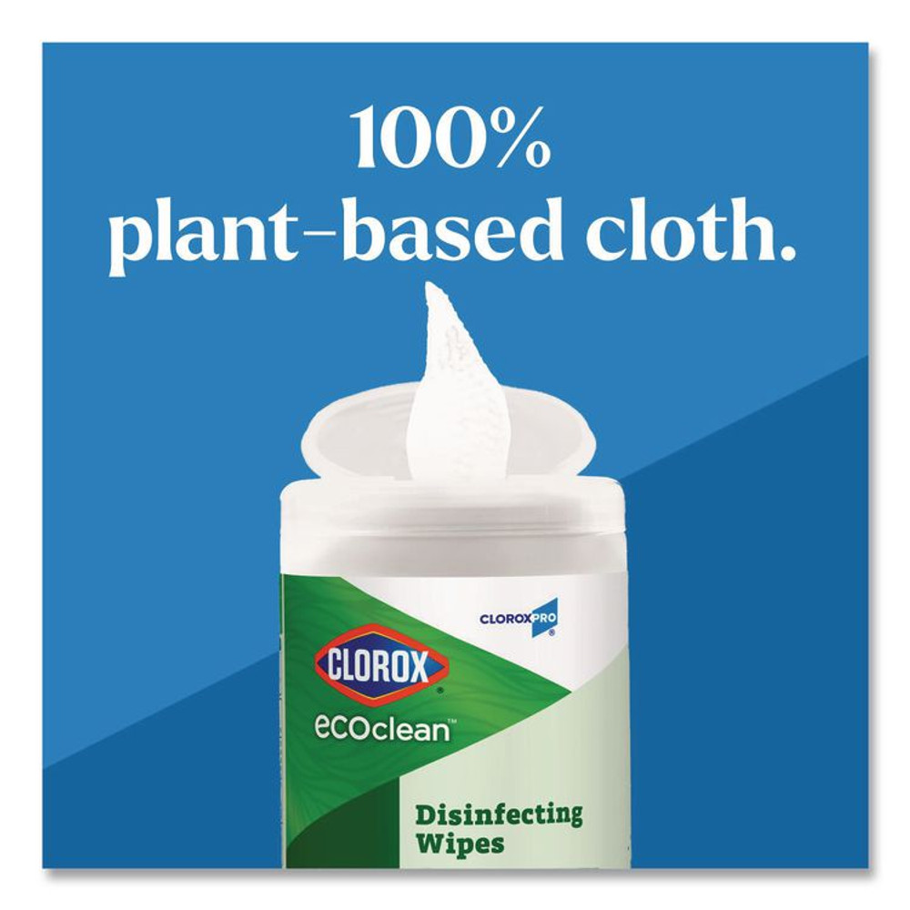 CLOROX SALES CO. 60605EA CloroxPro EcoClean Disinfecting Wipes, 1-Ply, 8 x 7, Unscented, White, 75 Count
