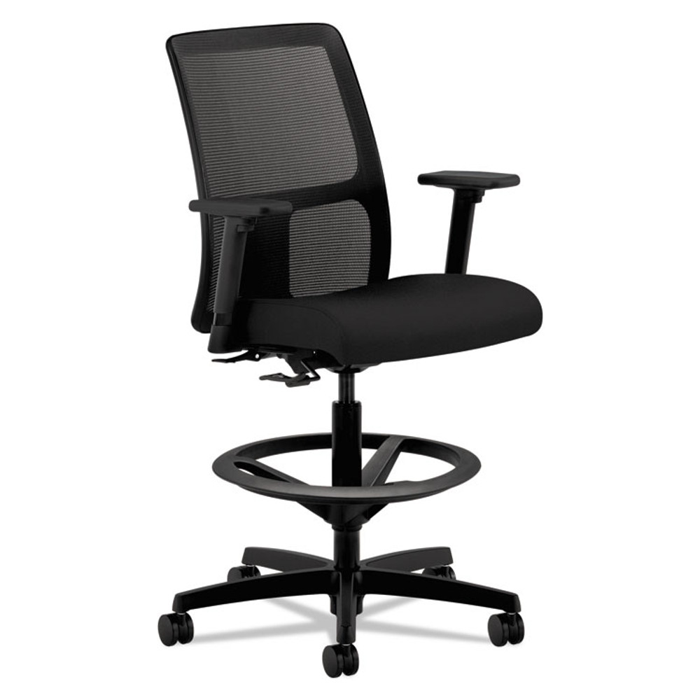 HON COMPANY IT108CU10 Ignition Series Mesh Low-Back Task Stool, Supports Up to 300 lb, 24" to 33" Seat Height, Black