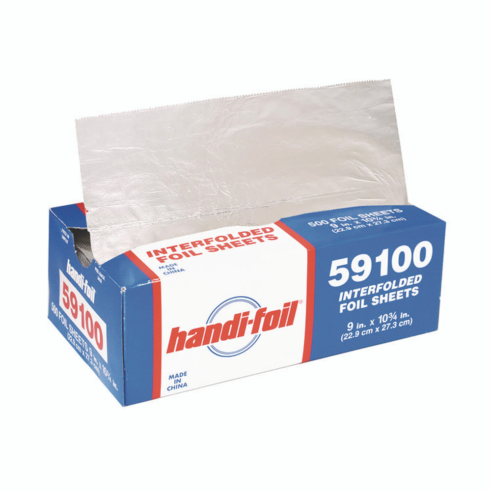 HFA INC 59100 Interfolded Foil Sheets, 55 Gauge, 9 x 10.75, 500/Box, 6 Boxes/Carton