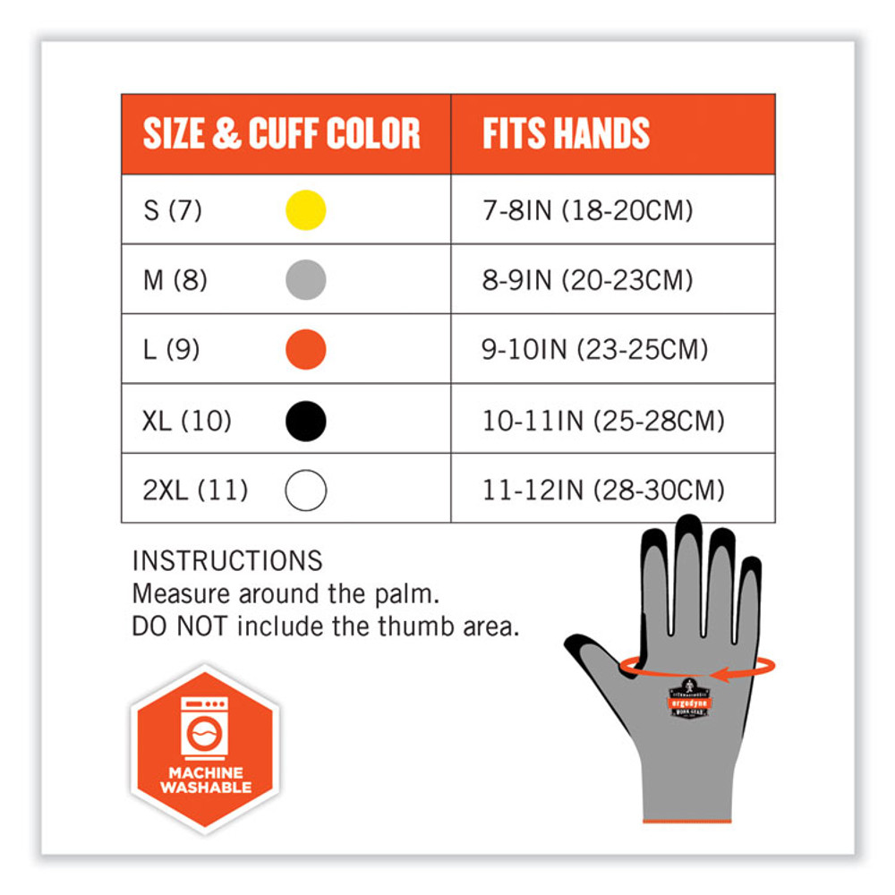 TENACIOUS HOLDINGS, INC. ergodyne® 17983 ProFlex 7031 ANSI A3 Nitrile-Coated CR Gloves, EN388: 4X42C, 9.5" Long, Medium, Gray, Pair