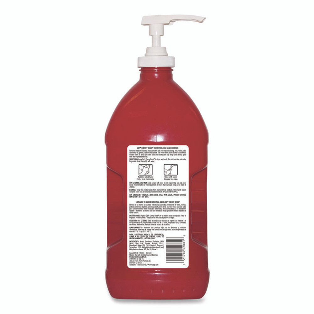 ZEP INC. Commercial® ZUCBHC484CT Cherry Bomb Gel Hand Cleaner, Cherry Scent, 48 oz, 4/Carton