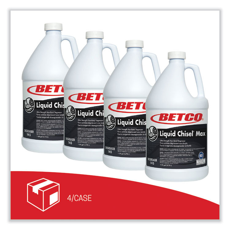 BETCO CORPORATION 1450400 Liquid Chisel Max Non-Butyl Degreaser, Characteristic Scent, 1 gal Bottle, 4/Carton