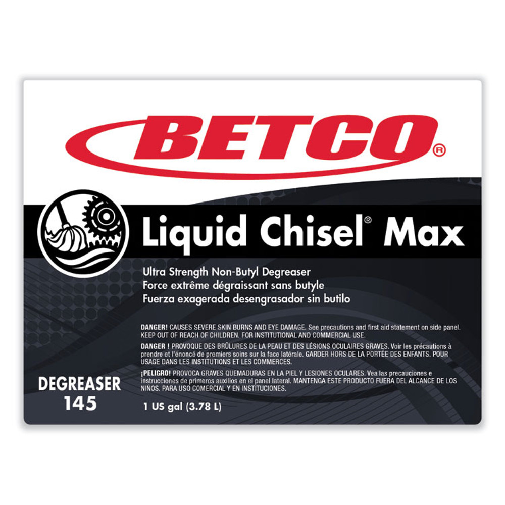 BETCO CORPORATION 1450400 Liquid Chisel Max Non-Butyl Degreaser, Characteristic Scent, 1 gal Bottle, 4/Carton