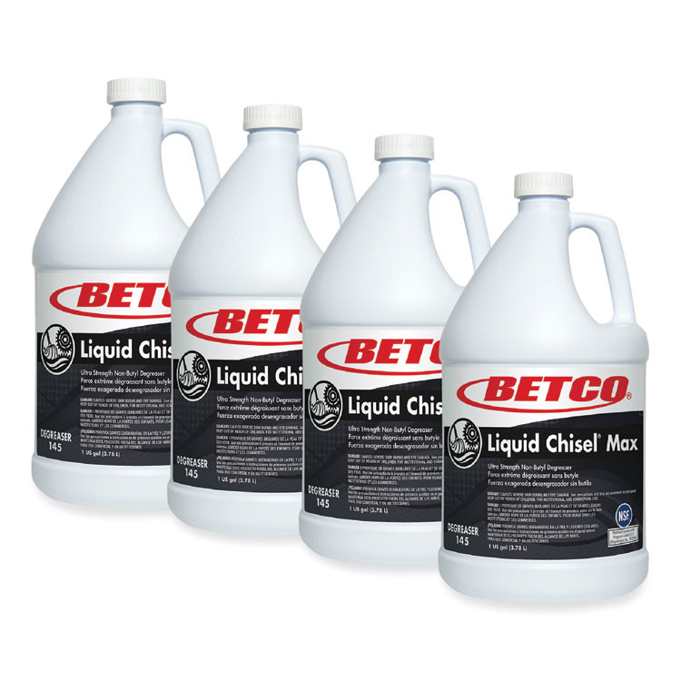 BETCO CORPORATION 1450400 Liquid Chisel Max Non-Butyl Degreaser, Characteristic Scent, 1 gal Bottle, 4/Carton
