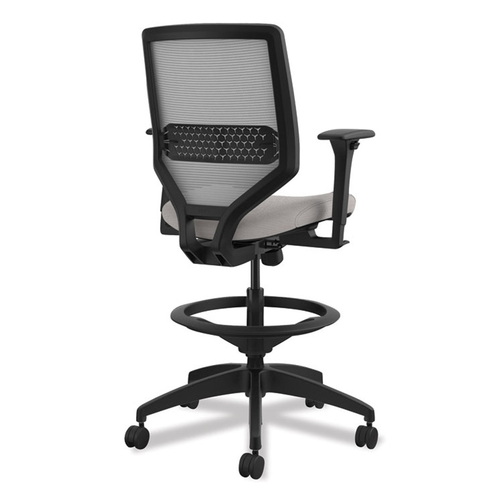 HON COMPANY SVSM1AIFC19T Solve Series Mesh Back Task Stool, Supports Up to 300 lb, 23" to 33" Seat Height, Sterling Seat, Fog Back, Black Base