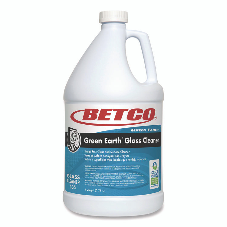 BETCO CORPORATION 5350400 Green Earth Glass Cleaner, Pleasant Scent, 1 gal Bottle, 4/Carton
