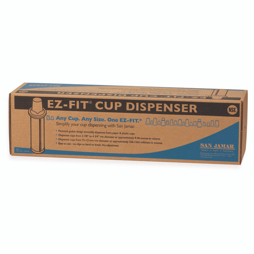 CFS BRANDS San Jamar® C2410C EZ-Fit One-Size-Fits-All Cup Dispenser, For 8 oz to 46 oz Cups, Black
