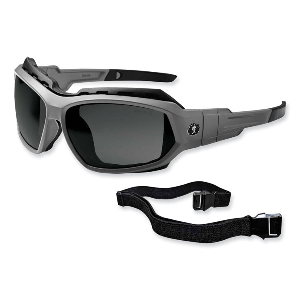 TENACIOUS HOLDINGS, INC. ergodyne® 56131 Skullerz Loki Safety Glasses/Goggles, Matte Gray Nylon Impact Frame, Polarized Smoke Polycarbonate Lens