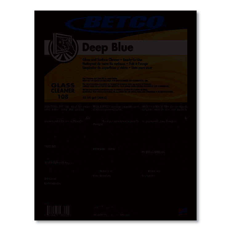 BETCO CORPORATION 1085500 Deep Blue Glass and Surface Cleaner, 55 gal Drum