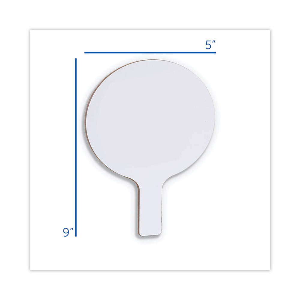 FLIPSIDE PRODUCTS 10036 Dry Erase Paddle, 9" x 5", White Surface, 12/Pack