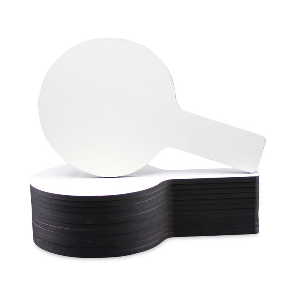 FLIPSIDE PRODUCTS 10036 Dry Erase Paddle, 9" x 5", White Surface, 12/Pack