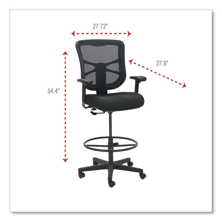 ALERA EL4614 Alera Elusion Series Mesh Stool, Supports Up to 275 lb, 22.6" to 31.6" Seat Height, Black