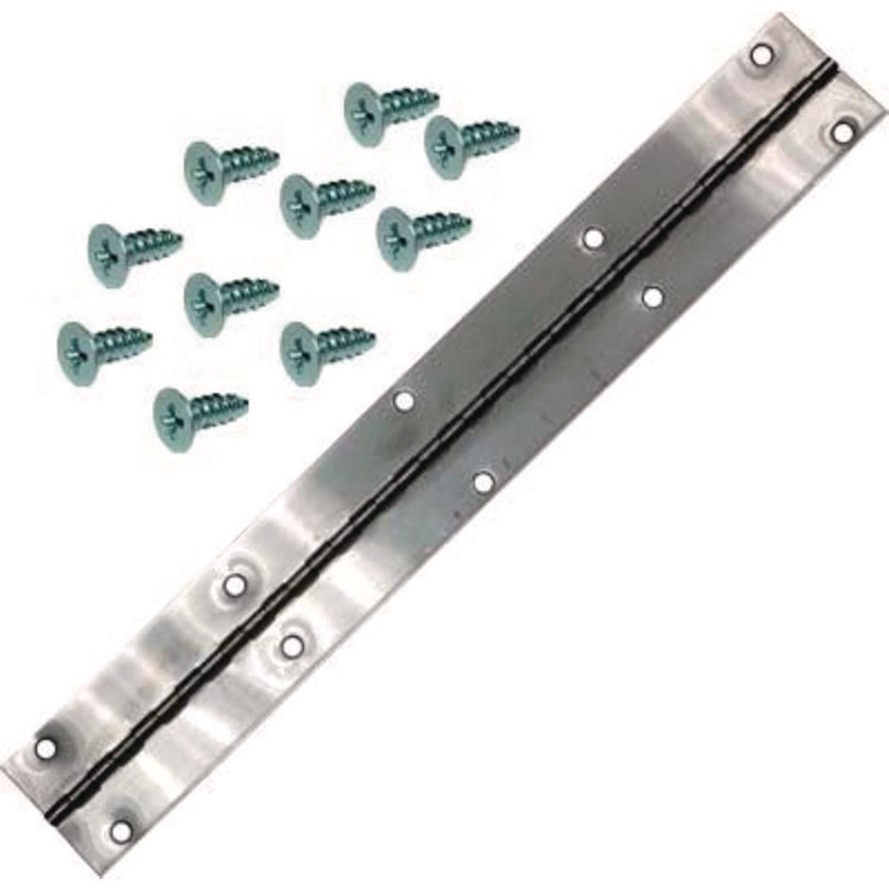 RUBBERMAID COMMERCIAL PROD. FG3975L90000 Hinge with Hardware for Container, 1.5 x 18 x 0.5, Gray