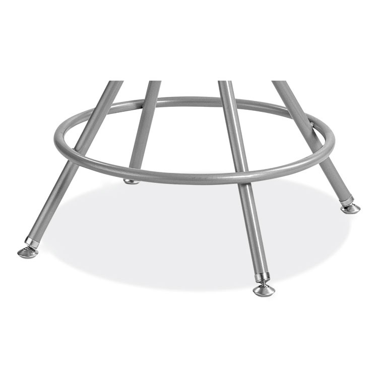 NATIONAL PUBLIC SEATING NPS® 6524H 6500 Series Height Adjustable Heavy Duty Padded Swivel Stool, Supports Up to 500 lb, 24" to 30" Seat Height, Gray