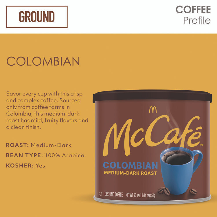 KEURIG DR PEPPER McCafe® 7153EA Ground Coffee, Colombian, 30 oz Can