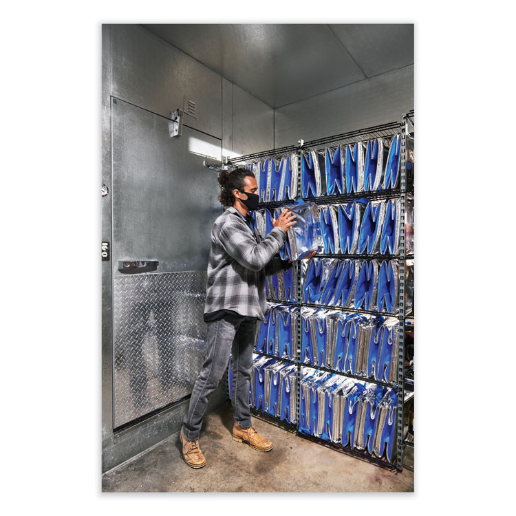 PACKIT LLC UDMAG Fresh Eco Freeze Tote, (2) Blue Nylon Shoulder Straps, (2) Blue Nylon Strap Handles, 13.5" x 9" x 13", Silver/Blue, 4/Carton