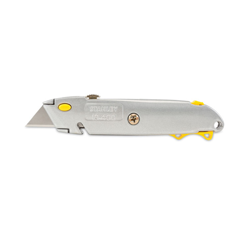 STANLEY BOSTITCH 10499BX Quick-Change Utility Knife with Twine Cutter and (3) Retractable Blades, 6" Metal Handle, Gray, 6/Box