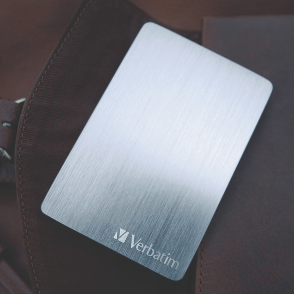 VERBATIM CORPORATION 53662 Store n' Go ALU Slim Portable Hard Drive, 1 TB, USB 3.2 Gen 1, Space Gray
