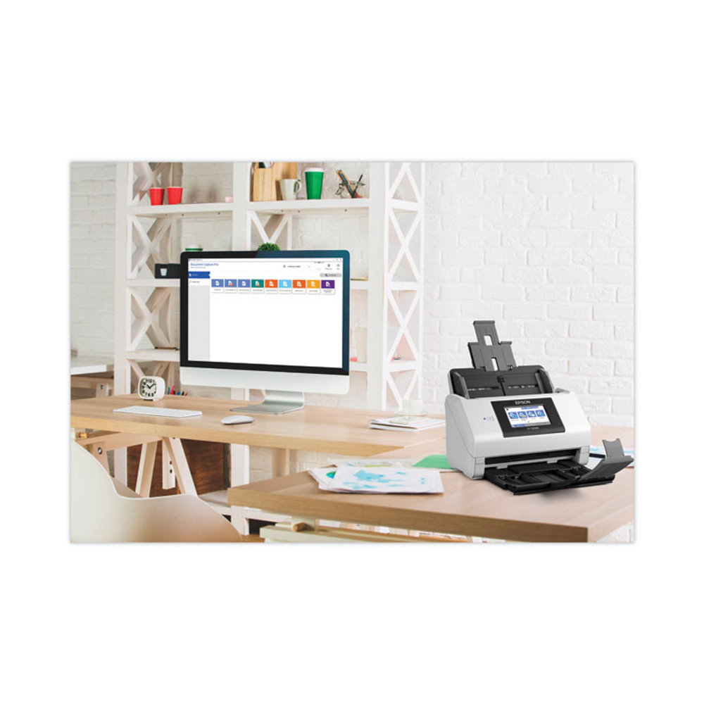 EPSON AMERICA, INC. B11B265201 DS-790WN Wireless Network Color Document Scanner, 600 dpi Optical Resolution, 100-Sheet Duplex Auto Document Feeder