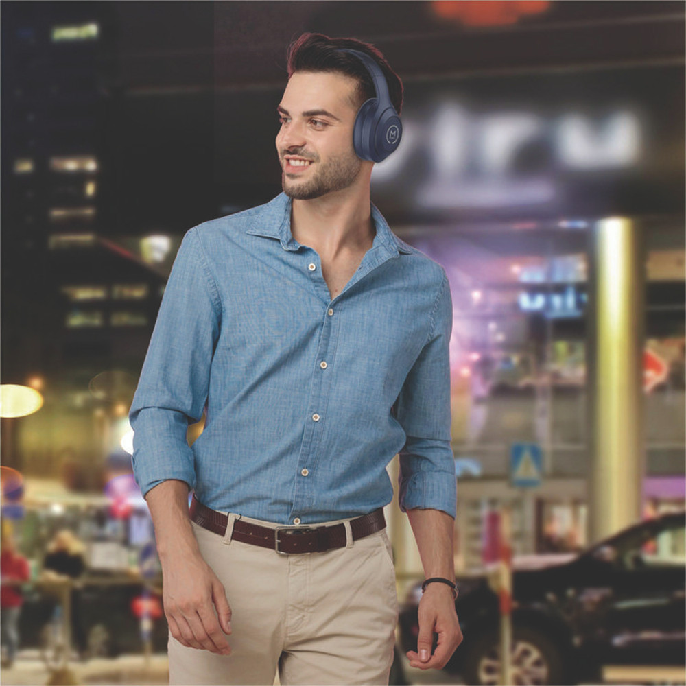 CREATIVE MARKETING, INC. Morpheus 360® HP6500L Comfort Plus Wireless Over-Ear Bluetooth Headphones, Blue