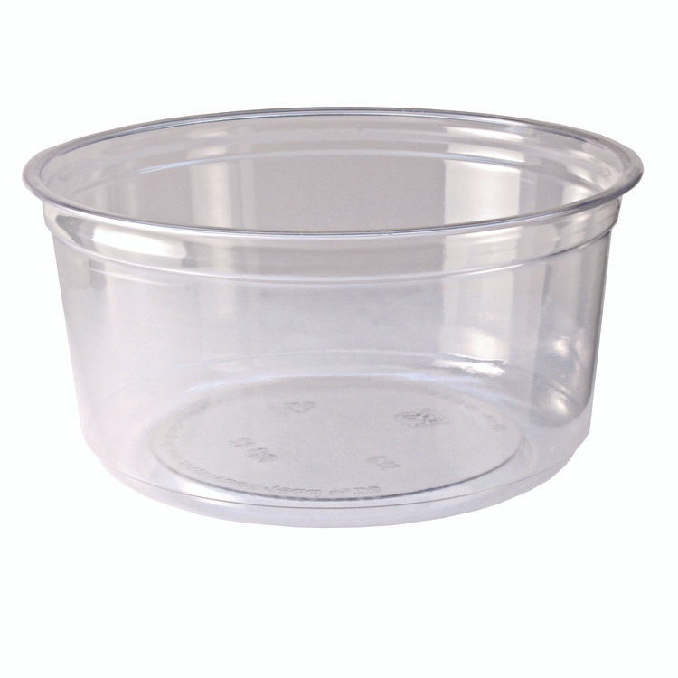 FABRI-KAL RD12 Recycleware Round Deli Container, 12 oz, 4.6" Diameter x 2.3" h, Clear, Plastic, 500/Carton