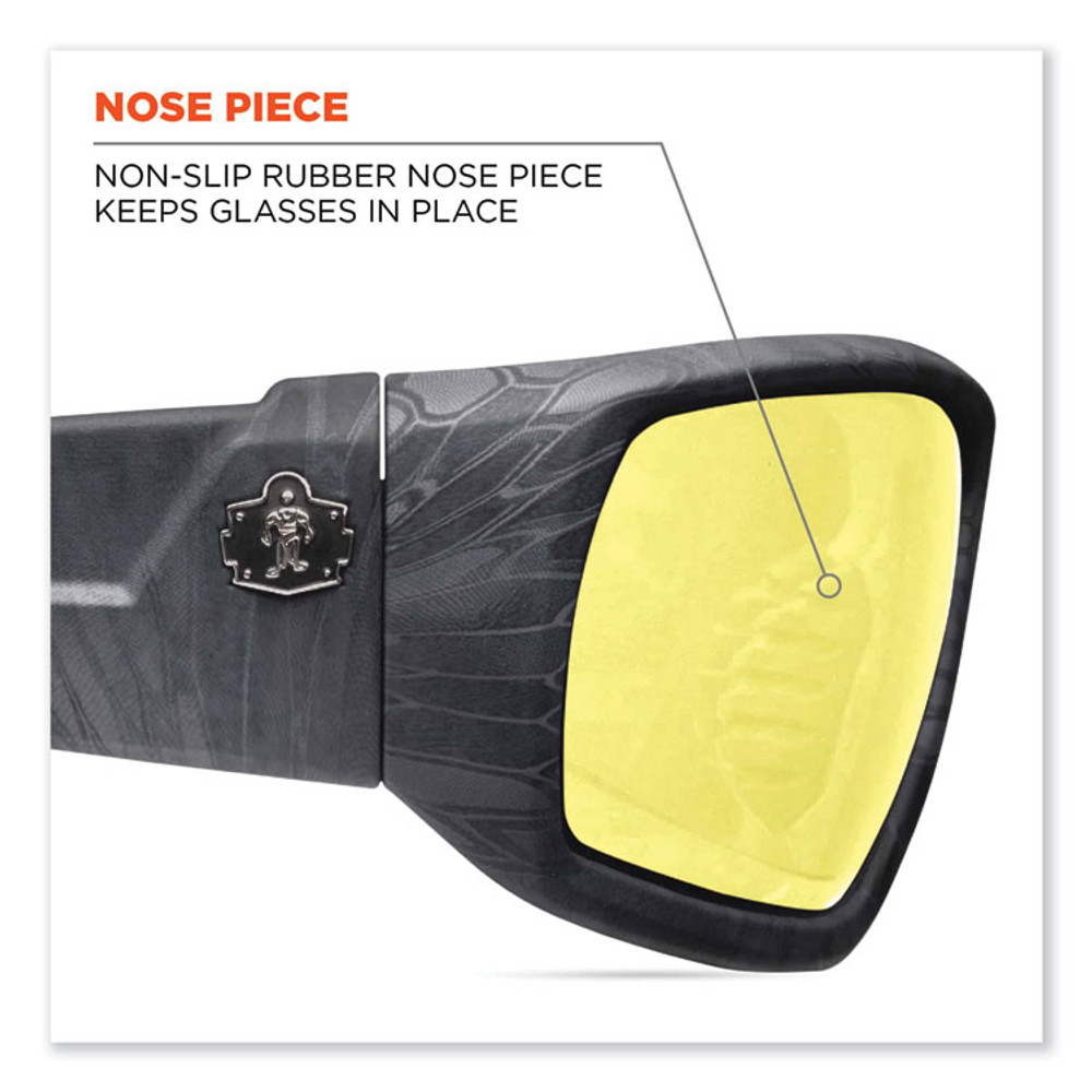 TENACIOUS HOLDINGS, INC. ergodyne® 50550 Skullerz Odin Safety Glasses, Kryptek Typhon Nylon Impact Frame, Yellow Polycarbonate Lens