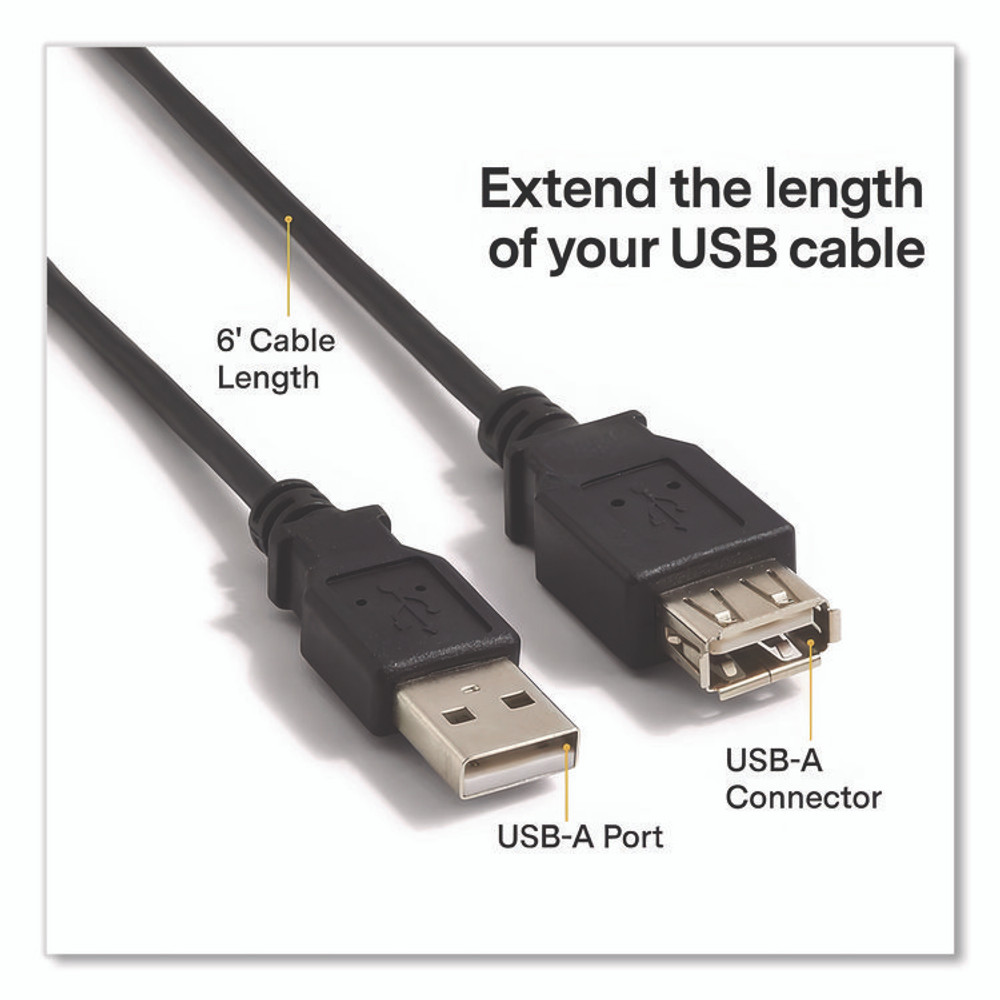 NXT TECHNOLOGIES 24400022 USB 2.0 Extension Cable, 6 ft, Black