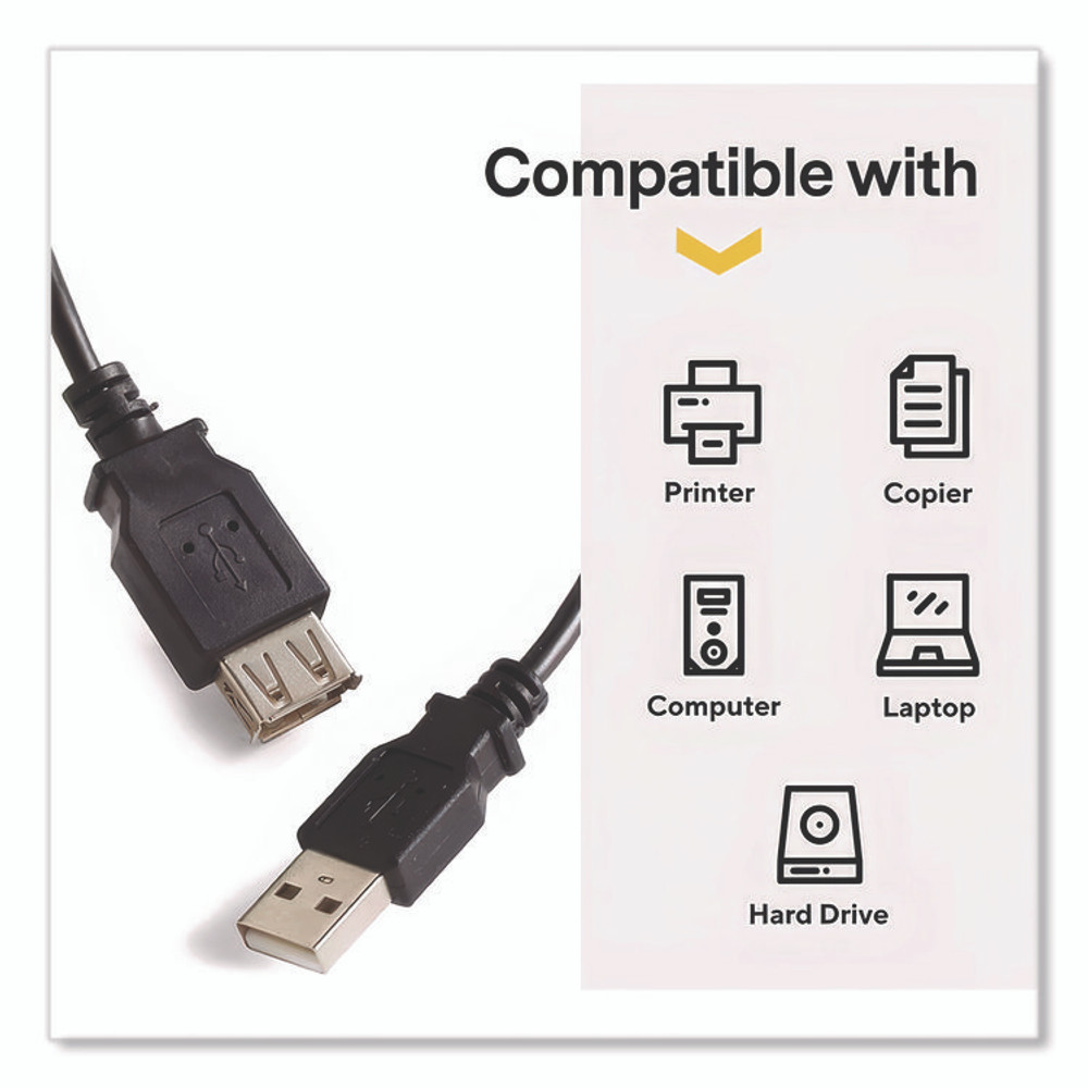 NXT TECHNOLOGIES 24400022 USB 2.0 Extension Cable, 6 ft, Black