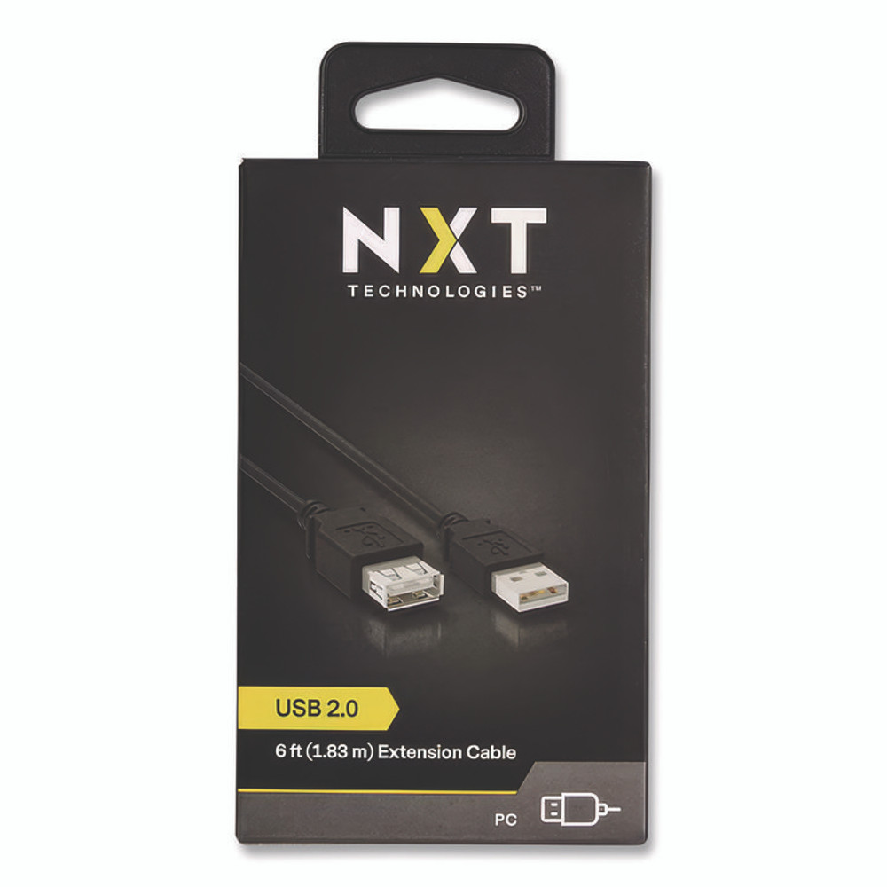 NXT TECHNOLOGIES 24400022 USB 2.0 Extension Cable, 6 ft, Black