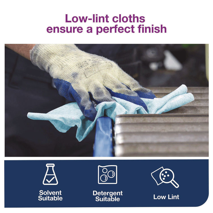 SCA TISSUE Tork® 192483 Low-Lint Cleaning Cloths, 1-Ply, 15 x 15, Blue, 240 Sheets, 4 Boxes/Carton
