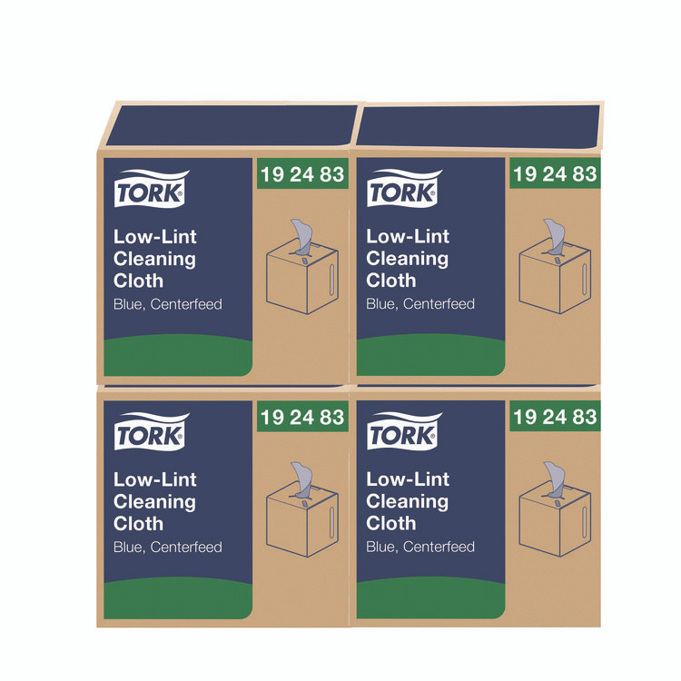 SCA TISSUE Tork® 192483 Low-Lint Cleaning Cloths, 1-Ply, 15 x 15, Blue, 240 Sheets, 4 Boxes/Carton
