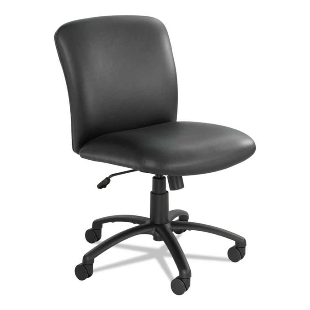 SAFCO PRODUCTS 3491BV Uber Big/Tall Series Mid Back Chair, Vinyl, Supports Up to 500 lb, 18.5" to 22.5" Seat Height, Black
